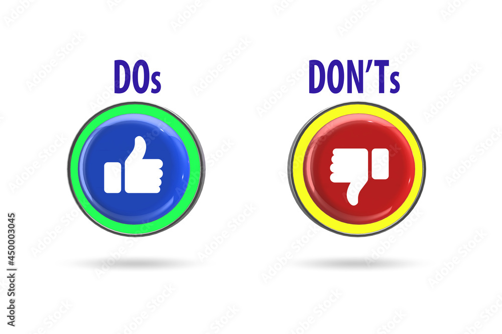 Concept of choosing between dos and donts Concept of choosing between dos and donts