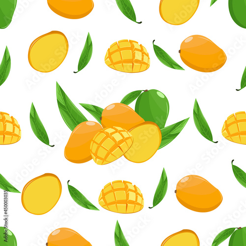 Illustration of mango seamless pattern