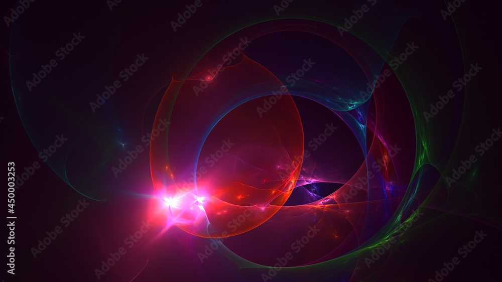 Fototapeta premium 3D rendering abstract multicolor fractal light background