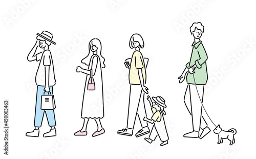 歩いている人々