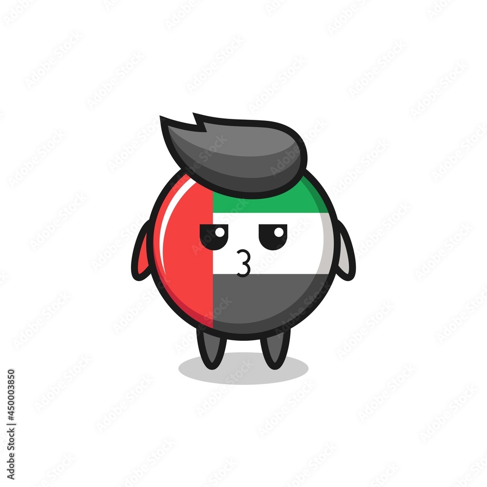the bored expression of cute uae flag badge characters the bored expression of cute uae flag badge characters