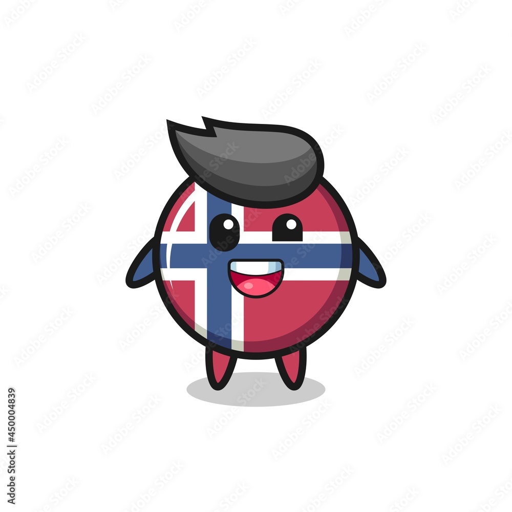 illustration of an norway flag badge character with awkward poses illustration of an norway flag badge character with awkward poses