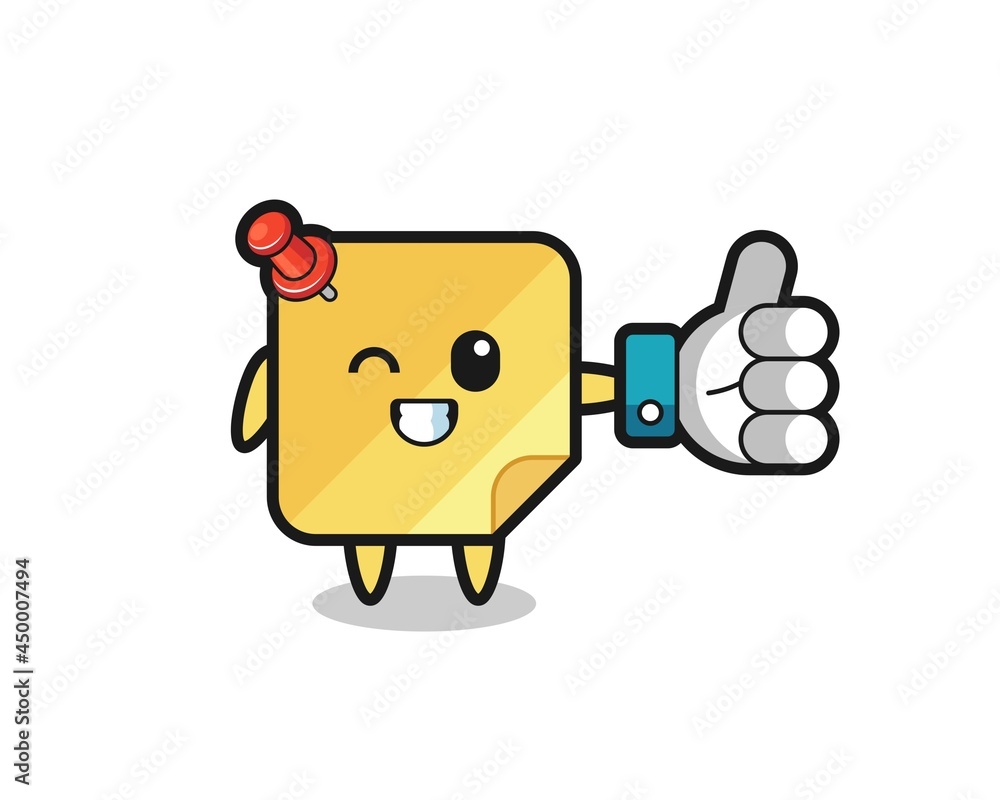 cute sticky notes with social media thumbs up symbol cute sticky notes with social media thumbs up symbol