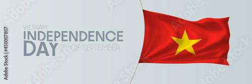 Vietnam independence day vector banner, greeting card.