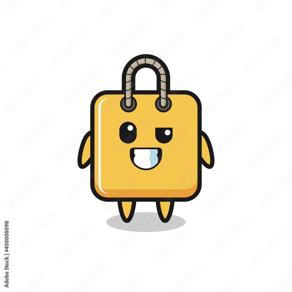 cute shopping bag mascot with an optimistic face cute shopping bag mascot with an optimistic face