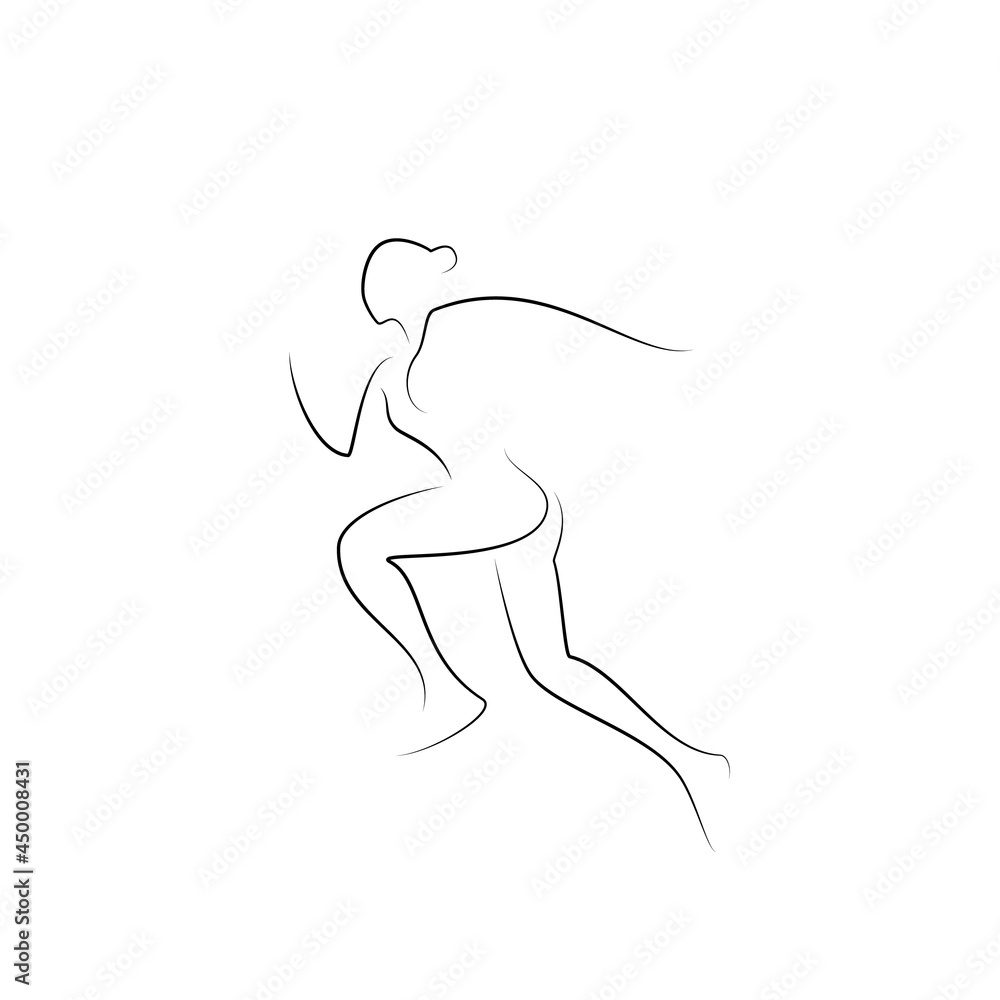 linear silhouette of a running man linear silhouette of a running man