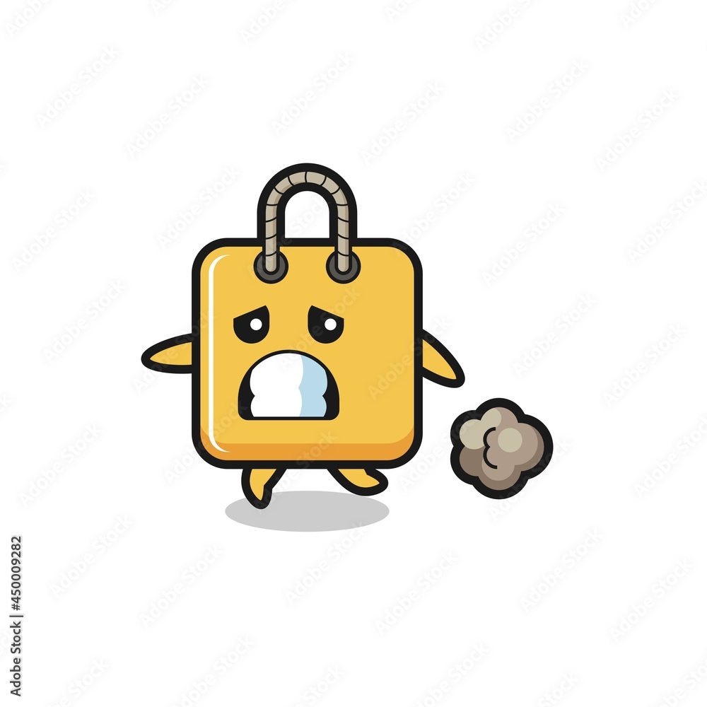 illustration of the shopping bag running in fear illustration of the shopping bag running in fear
