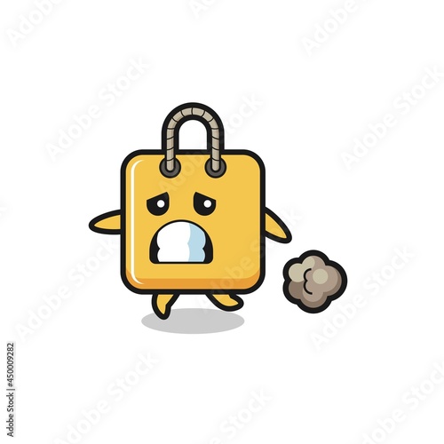 illustration of the shopping bag running in fear