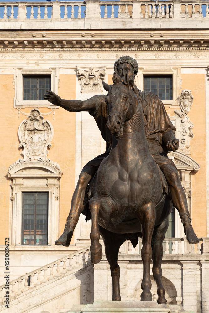 Equestrian Statue of Marcus Aurelius is an ancient Roman equestrian statue on the Capitoline Hill, Rome, Italy.