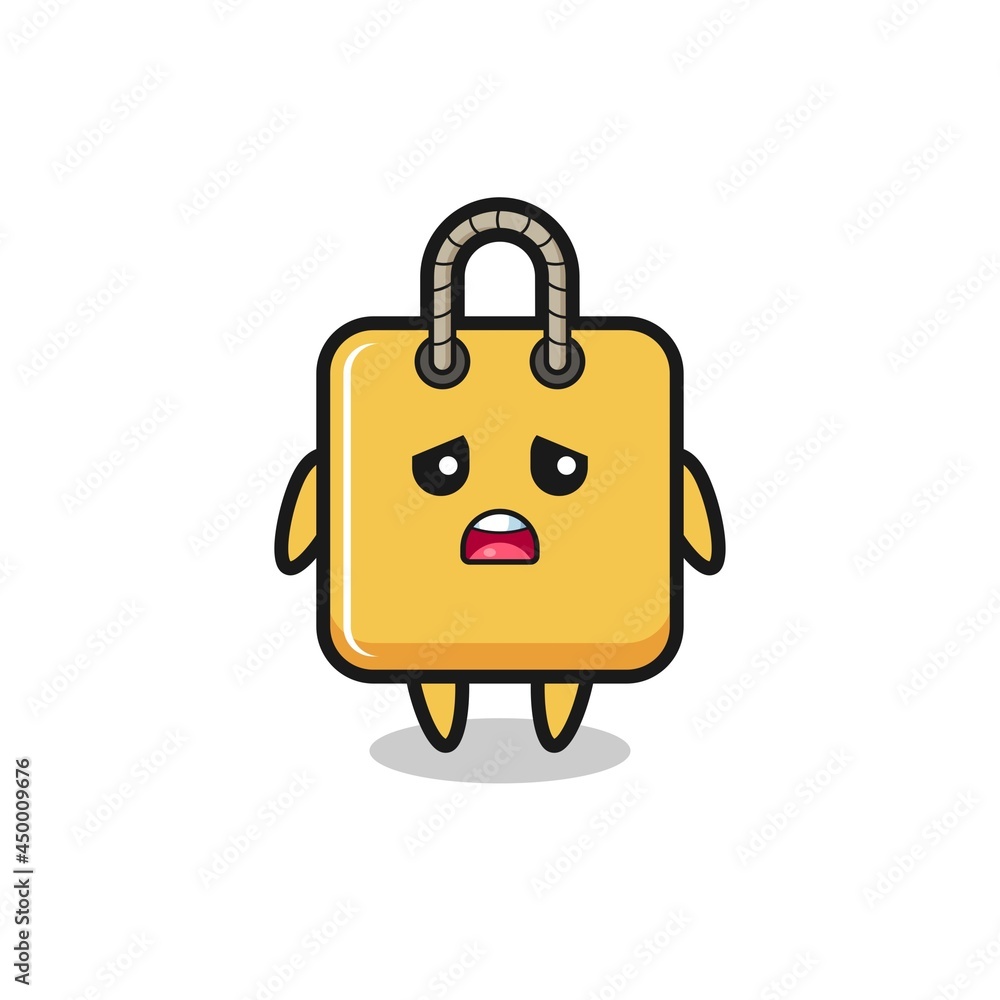 disappointed expression of the shopping bag cartoon disappointed expression of the shopping bag cartoon