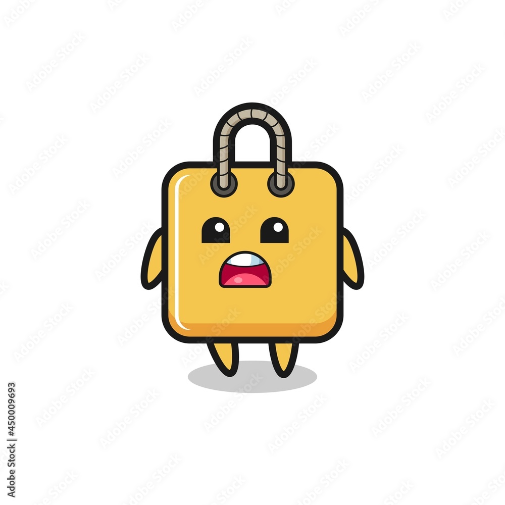 shopping bag illustration with apologizing expression, saying I am sorry shopping bag illustration with apologizing expression, saying I am sorry