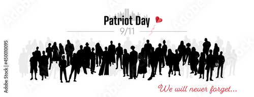 Patriot day illustration. We will never forget. photo