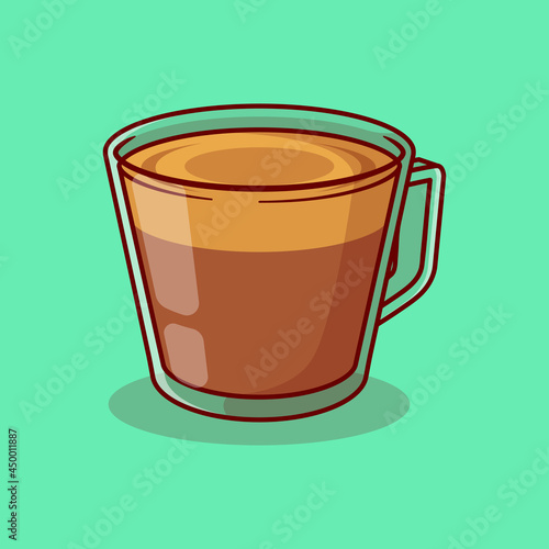 cappuccino coffee vector illustration design in a transparent glass
