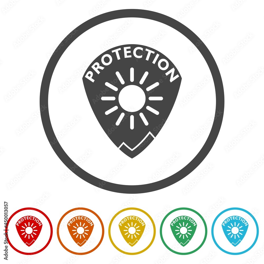 Uv shield protection ring icon Uv shield protection ring icon