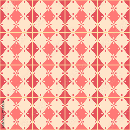 Japanese Diamond Plaid Vector Seamless Pattern 