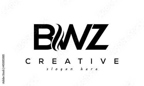 Letter BWZ creative logo design vector	 photo