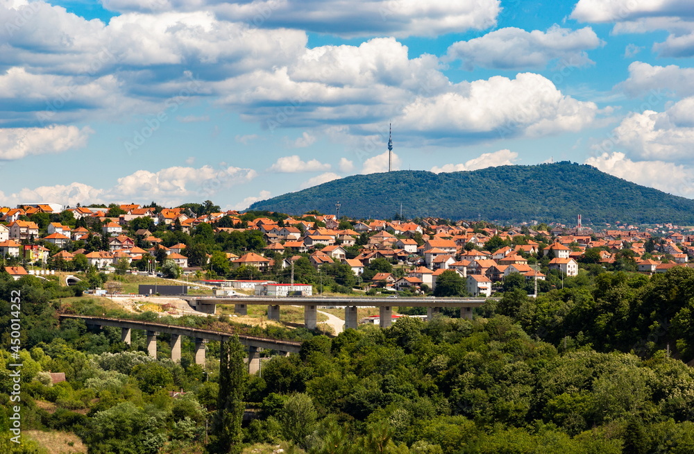 Hill Avala in Serbia with television tower on the top, Belgrade, Serbia