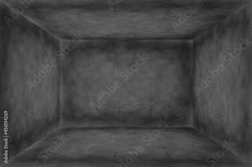 3d room vintage concrete, abstract background empty ruined room perspective wall floor corner