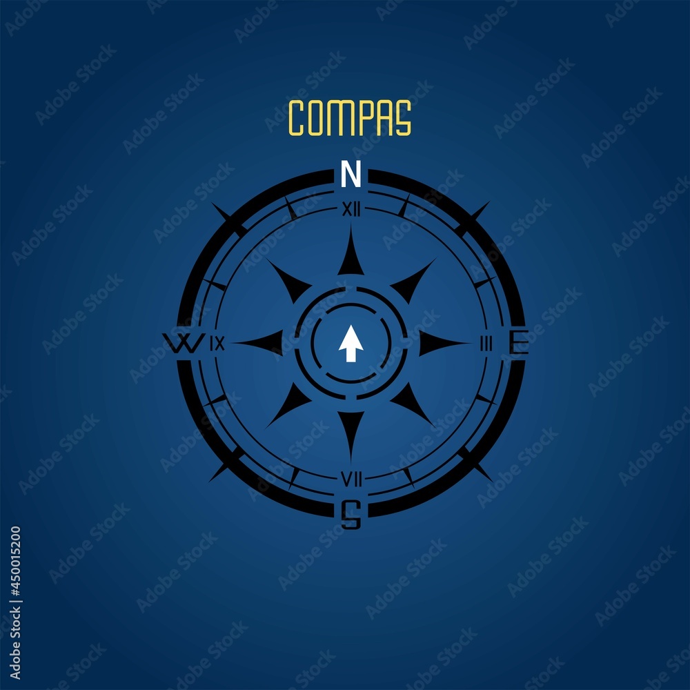 Obraz premium compass and star octagon icon vector