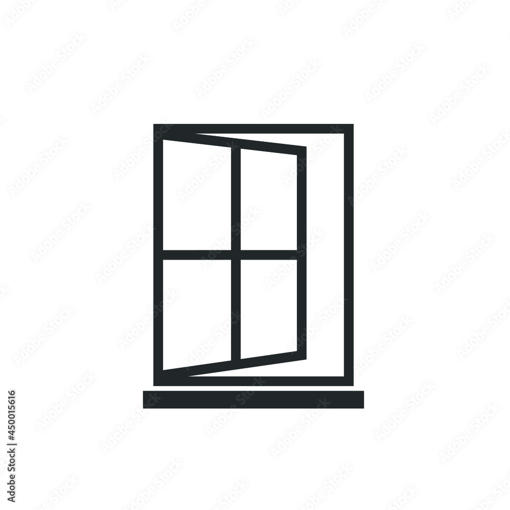 Open window vector icon illustration sign Open window vector icon illustration sign