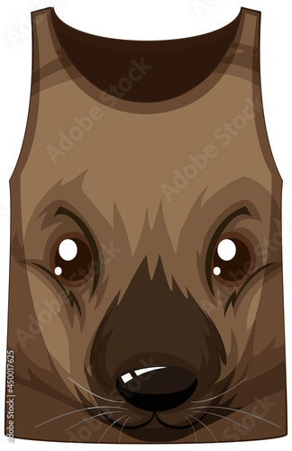 Tank top with face of wallaby pattern