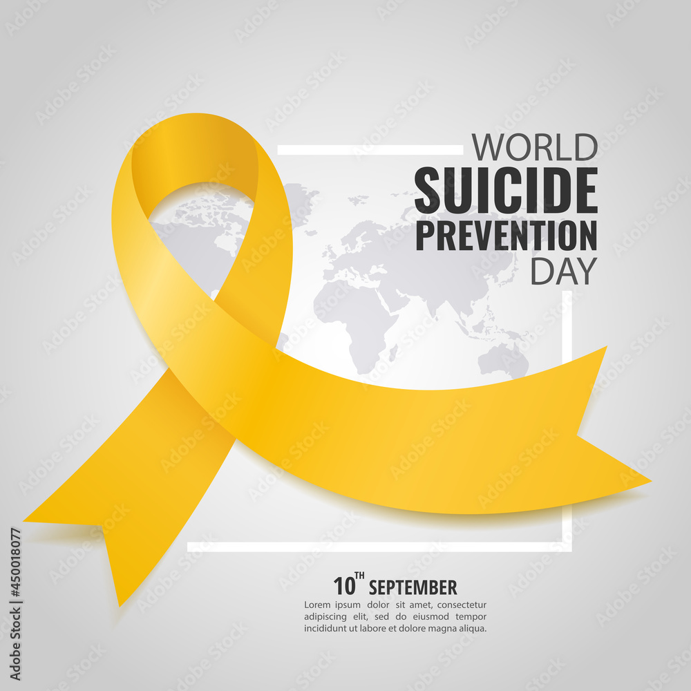 Vector Illustration of world suicide prevention day. 
 - obrazy, fototapety, plakaty 