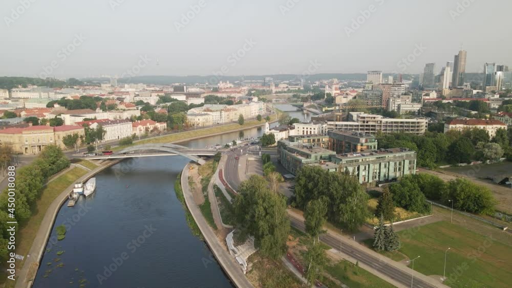 Aerial view of Vilnius city centre, downtown - central business district Aerial view of Vilnius city centre, downtown - central business district