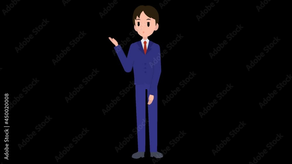 説明をする青いスーツのビジネスマン A business man with blue suits explaining something 説明をする青いスーツのビジネスマン A business man with blue suits explaining something
