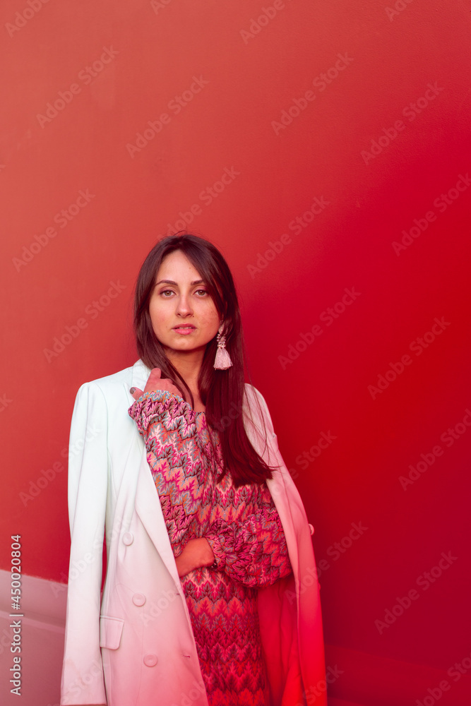 Portrait of a beautiful caucasian young woman with red glints Portrait of a beautiful caucasian young woman with red glints