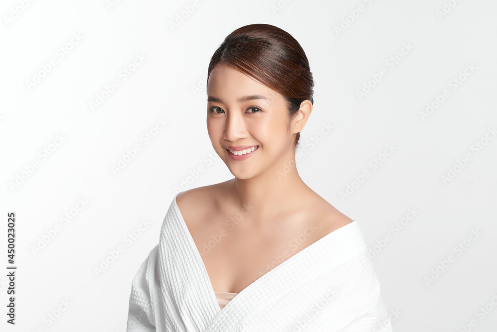 Beautiful young asian woman with clean fresh skin on white background, Face care, Facial treatment, Cosmetology, beauty and spa, Asian women portrait. Beautiful young asian woman with clean fresh skin on white background, Face care, Facial treatment, Cosmetology, beauty and spa, Asian women portrait.