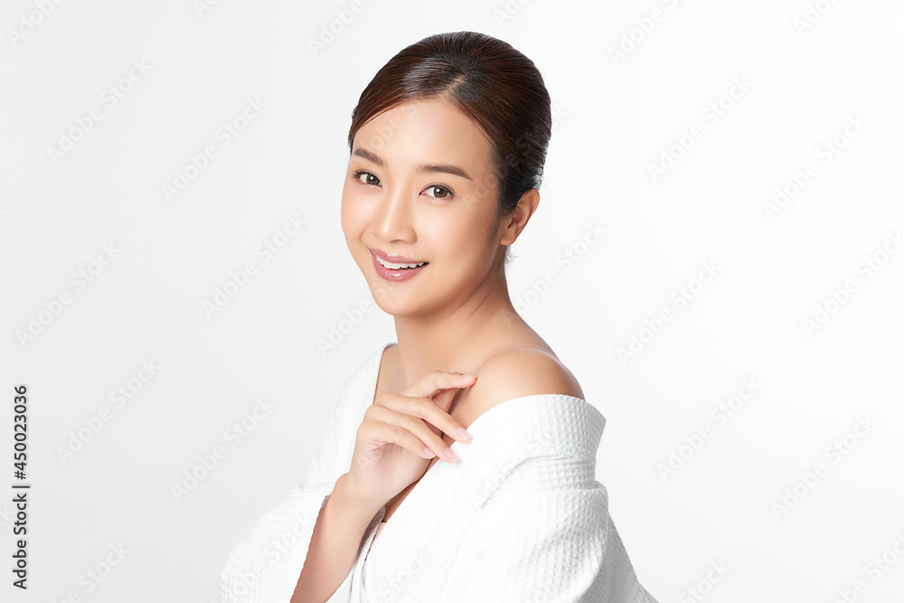 Beautiful young asian woman with clean fresh skin on white background, Face care, Facial treatment, Cosmetology, beauty and spa, Asian women portrait. Beautiful young asian woman with clean fresh skin on white background, Face care, Facial treatment, Cosmetology, beauty and spa, Asian women portrait.
