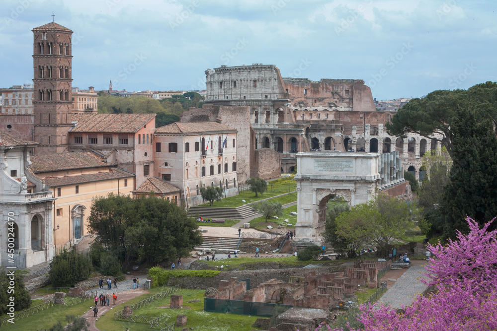 Roma. Veduta del Foro Romano dal Colle Palatino. Roma. Veduta del Foro Romano dal Colle Palatino.
