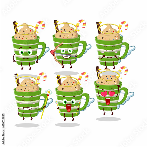 Frappe chocolate cartoon designs as a cute angel character