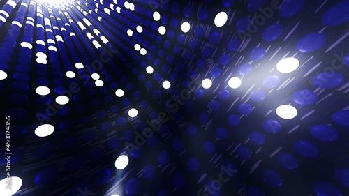3D Animation arrangement of spheres, 360 Panoramic, Motion Abstract image of geometric background