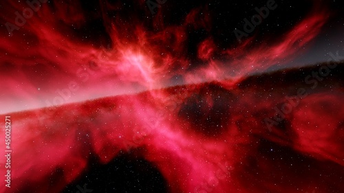 Obraz na plátně red-violet nebula in outer space, horsehead nebula, unusual colorful nebula in a