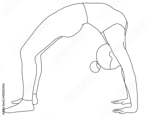 yoga, urdhva dhanurasana, upward bow, wheel pose, chakrasana photo