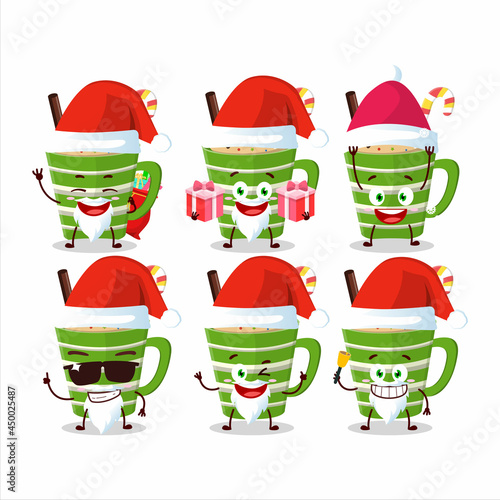 Santa Claus emoticons with frappe chocolate cartoon character