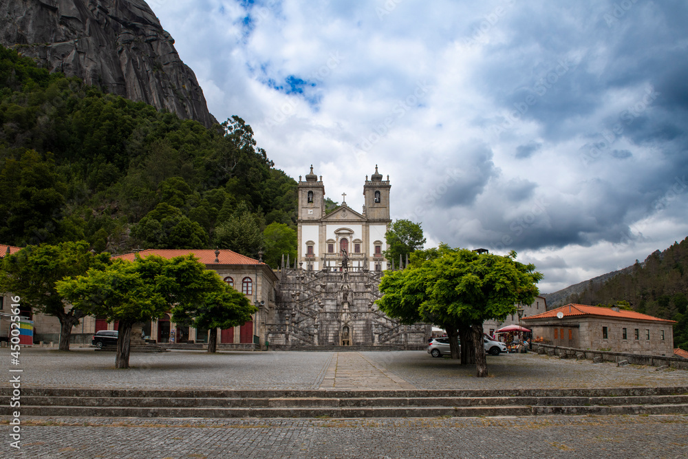View of the beautiful Santuario de Nossa Senhora da Peneda, at the Peneda Geres National Park, in Norhern Portugal. View of the beautiful Santuario de Nossa Senhora da Peneda, at the Peneda Geres National Park, in Norhern Portugal.