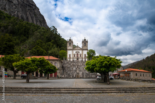View of the beautiful Santuario de Nossa Senhora da Peneda, at the Peneda Geres National Park, in Norhern Portugal.