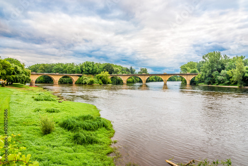 View at the confluence of Dordogne and Vezere rivers near Limeuil - France photo