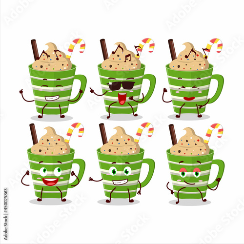 An image of frappe chocolate dancer cartoon character enjoying the music