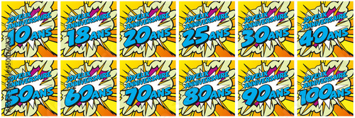 Carte Joyeux Anniversaire 10-100 ans 3