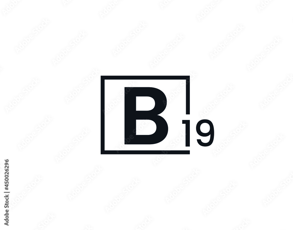 B19, 19B Initial letter logo B19, 19B Initial letter logo
