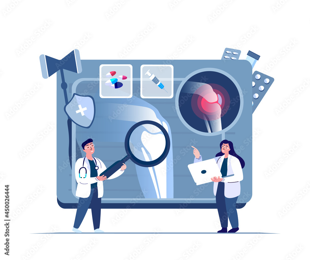 Rheumatologists Orthopedics Scientists,traumatologists Surgeons Doctors Examine Knee Joint Inflammation,Osteoarthritis Pain.Clinical Investigation.Medical Council Diagnostics,Treatment.Illustration Rheumatologists Orthopedics Scientists,traumatologists Surgeons Doctors Examine Knee Joint Inflammation,Osteoarthritis Pain.Clinical Investigation.Medical Council Diagnostics,Treatment.Illustration