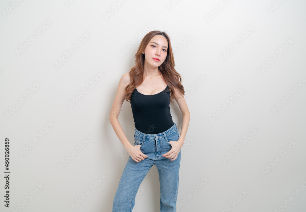 portrait beautiful woman with happy feeling and smiling portrait beautiful woman with happy feeling and smiling