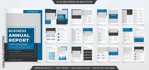 a4 bifold brochure template with minimalist style use for business annual report and company profile