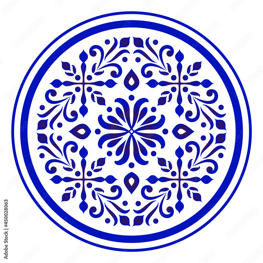 Folk art round ornamental Folk art round ornamental