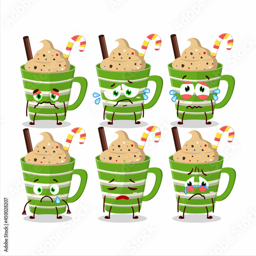 Frappe chocolate cartoon character with sad expression