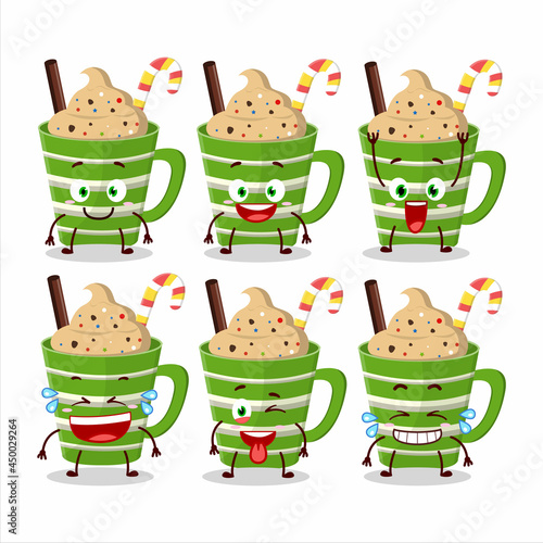 Cartoon character of frappe chocolate with smile expression