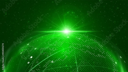 Globe network illustration. Technology digital 3d globe. Digital earth map background. Connection data concept.